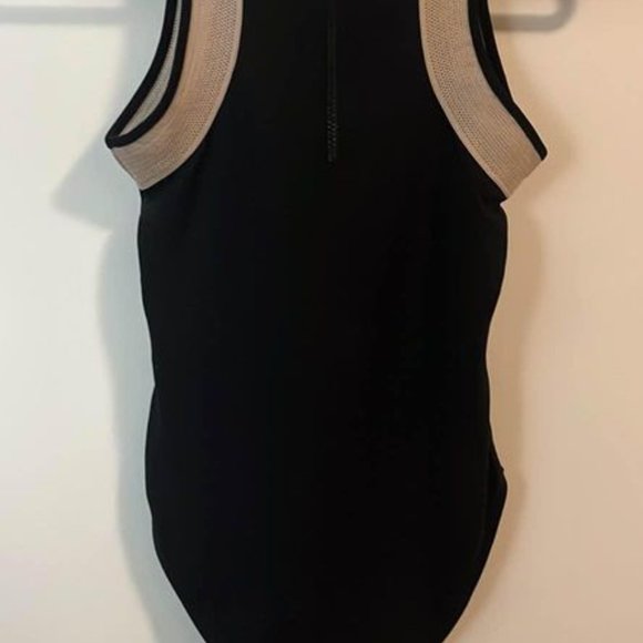 Topshop Black/Pale Pink Neoprene Bodysuit - Size 4 - Picture 2 of 2